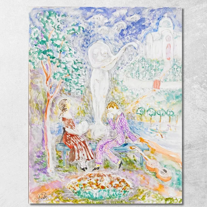 Die Zerbrochene Statue Nils Dardel drucken auf leinwand