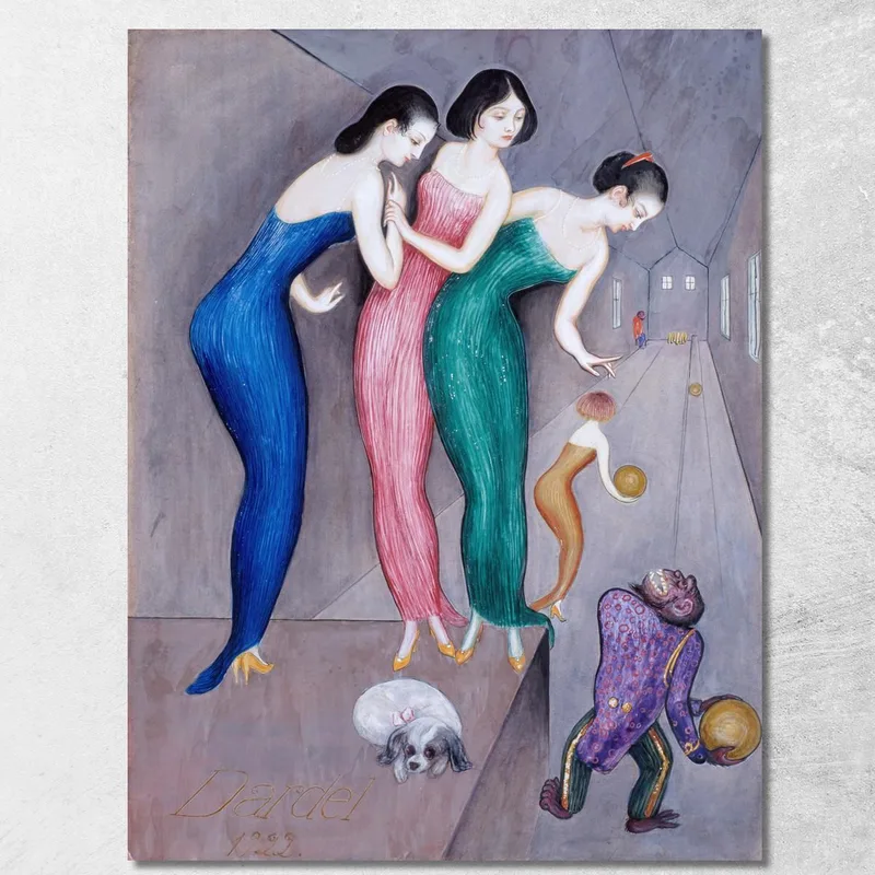 Träume Und Fantasien Nr.1 Die Kegelbahn Nils Dardel drucken auf leinwand