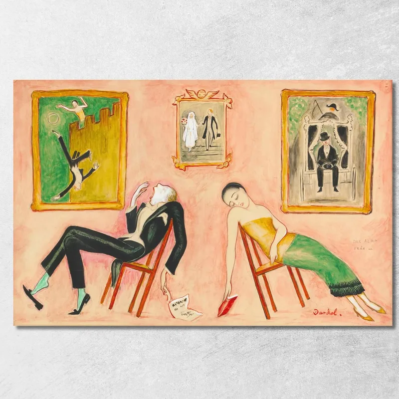Familienidylle Nils Dardel drucken auf leinwand