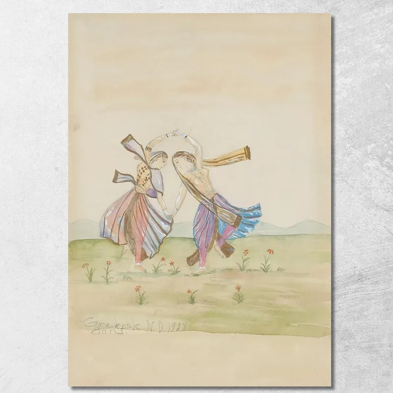 Griechischer Tanz Nils Dardel drucken auf leinwand