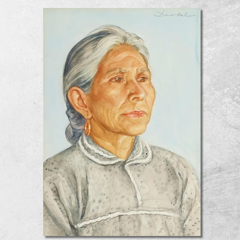 Vecchia Donna Messicana Nils Dardel quadro stampa su tela