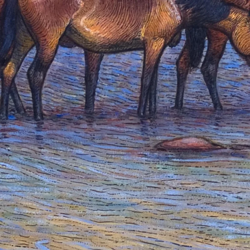 Caballos Refrescándose En El Agua Nils Kreuger