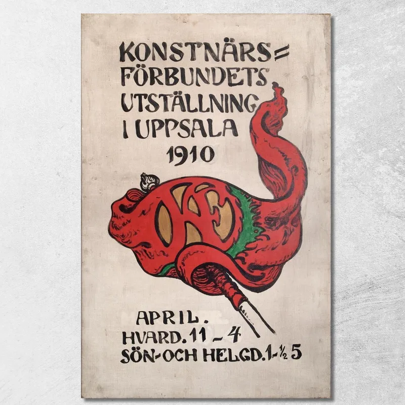 Poster For The Artists' Society'S Exhibition In Uppsala Nils Kreuger canvas print