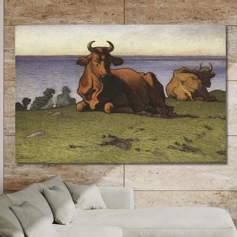 Resting Cows. Motif From Öland Nils Kreuger