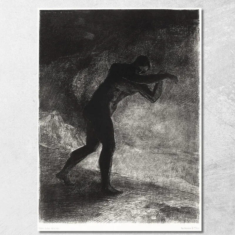 Und Der Mensch Erschien Und Hinterfragte Die Erde, Aus Der Er Hervorging Und Die Ihn Anzog. Er War Verrückt Odilon Redon drucken auf leinwand