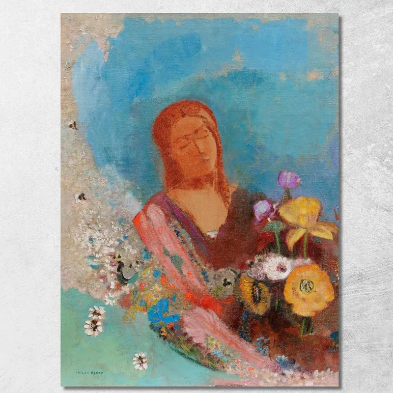 Geschlossene Augen Odilon Redon drucken auf leinwand