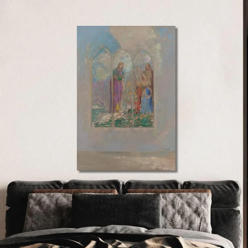 Devoción Junto A Un Arbusto Rojo Odilon Redon