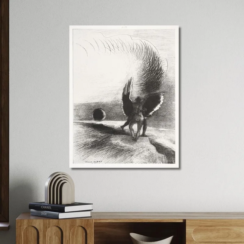 Dans L'Ombre De L'Aile La Créature Noire Odilon Redon