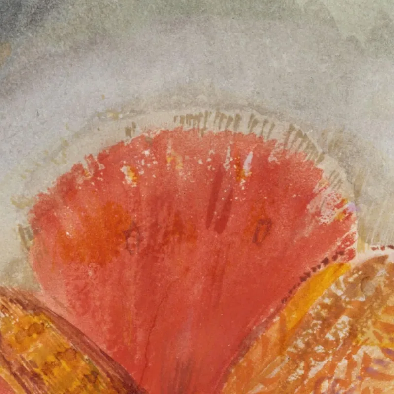 Farfalle E Fiori Quattro Farfalle E Un Fiore Acquerello Odilon Redon