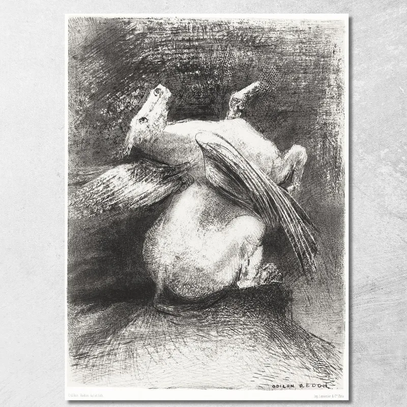 The Impotent Wing Did Not Lift The Animal Into That Black Space Odilon Redon canvas print