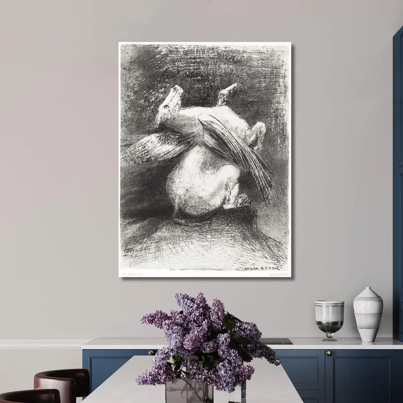 The Impotent Wing Did Not Lift The Animal Into That Black Space Odilon Redon