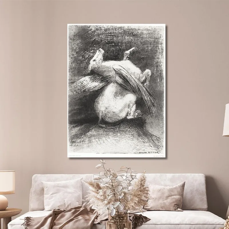 The Impotent Wing Did Not Lift The Animal Into That Black Space Odilon Redon