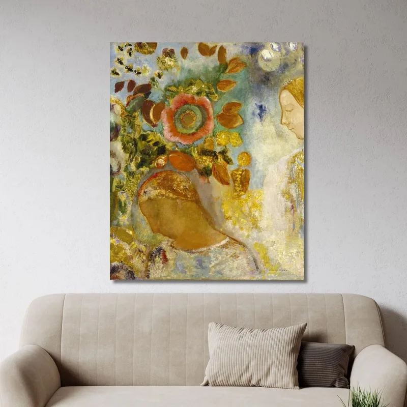 Deux Jeunes Filles Parmi Les Fleurs Odilon Redon