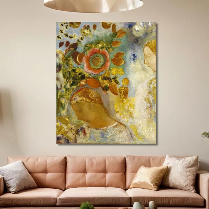 Deux Jeunes Filles Parmi Les Fleurs Odilon Redon