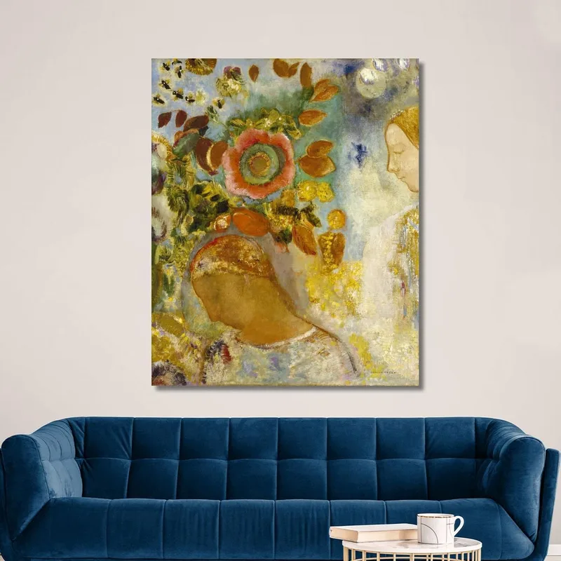 Deux Jeunes Filles Parmi Les Fleurs Odilon Redon