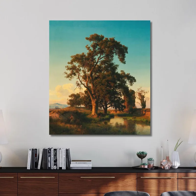 Ein Majestätischer Baum Im Abendlicht Oswald Achenbach