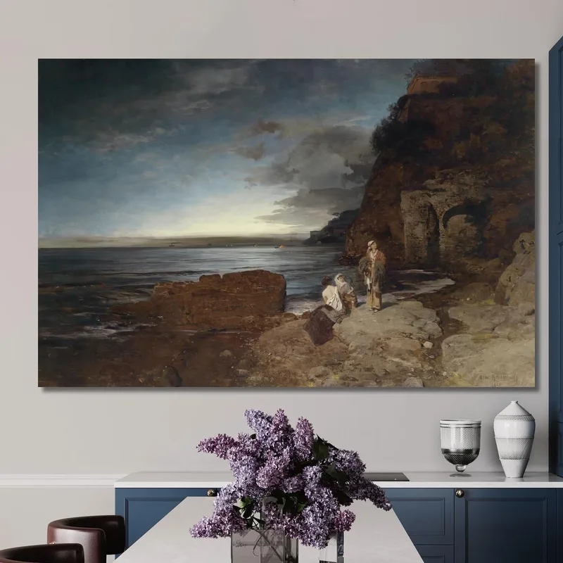 Soir Sur La Côte Oswald Achenbach