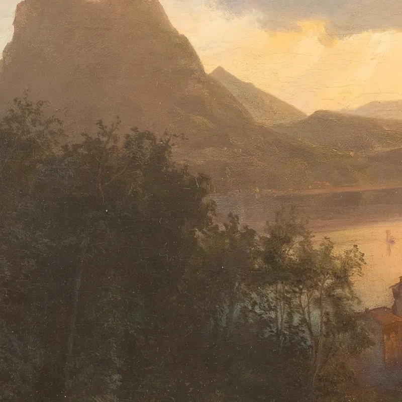 Vendimia Al Atardecer Oswald Achenbach