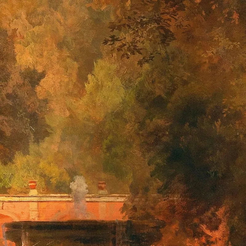 Im Park Bei Dem Brunnen Der Villa Torlonia In Frascati Bei Rom Oswald Achenbach