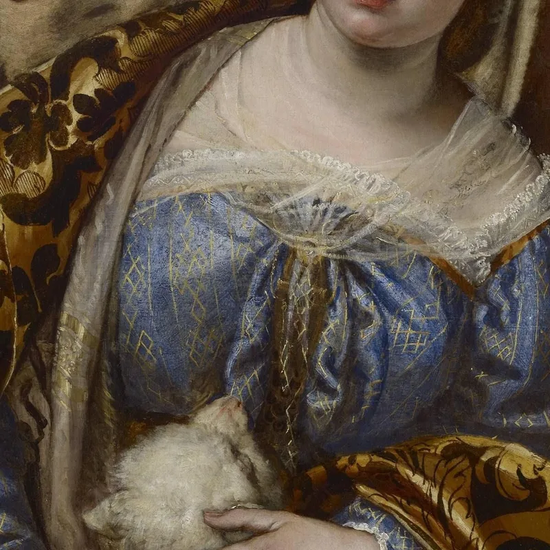 Portrait D'Une Dame En Sainte Agnès Paolo Veronese