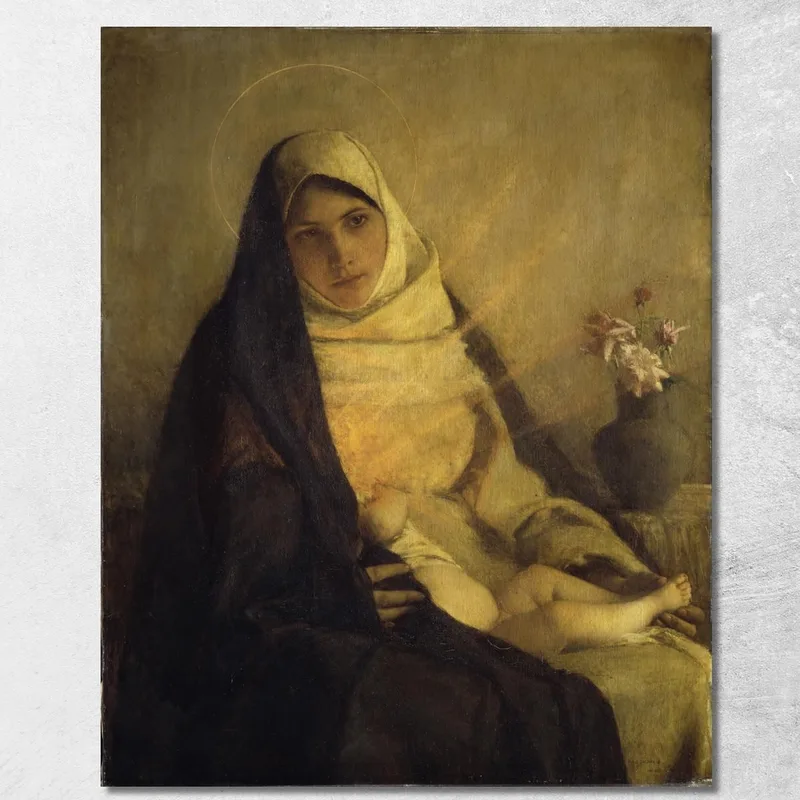Madonna Della Rosa Pascal Dagnan Bouveret quadro stampa su tela
