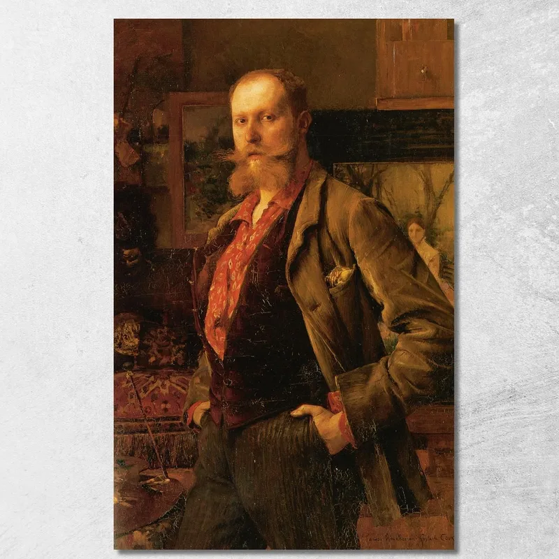 Ritratto Di Gustave Courtois Pascal Dagnan Bouveret quadro stampa su tela