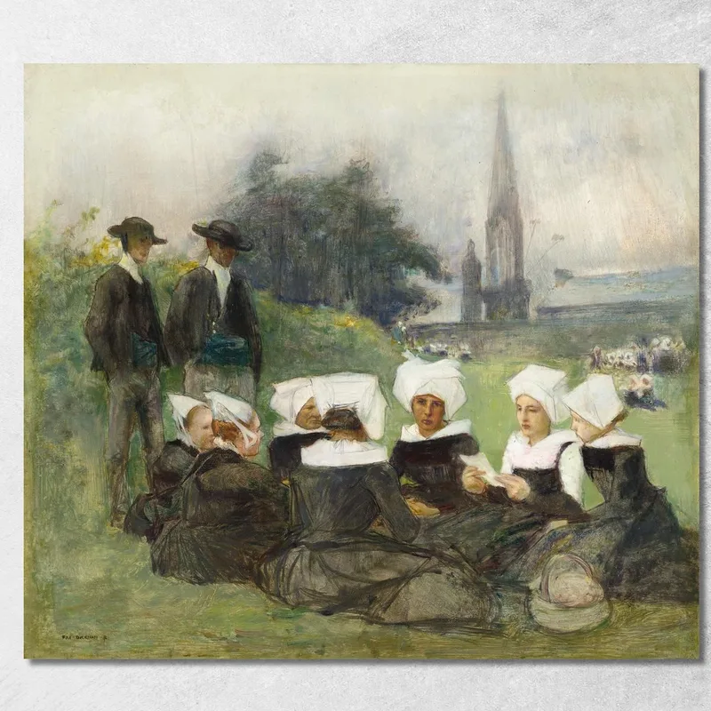 Studio Per Le Donne Bretoni Al Perdono Pascal Dagnan Bouveret quadro stampa su tela