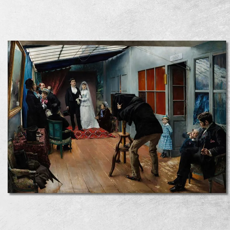 Matrimonio Nello Studio Del Fotografo Pascal Dagnan Bouveret quadro stampa su tela