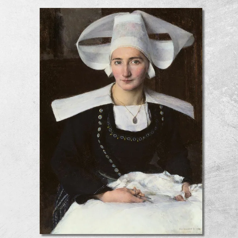 Donna Della Bretagna Pascal Dagnan Bouveret quadro stampa su tela
