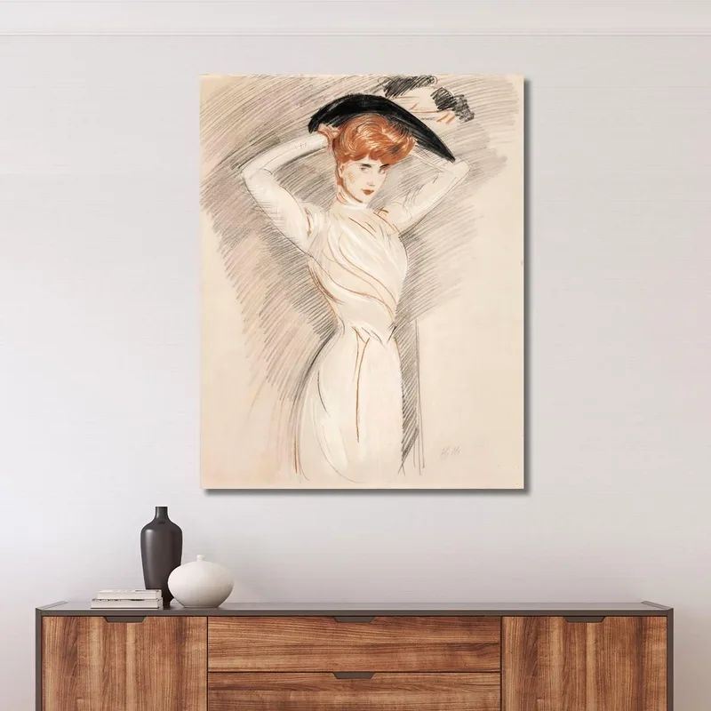 Eine Elegante Dame Mit Hut Paul César Helleu