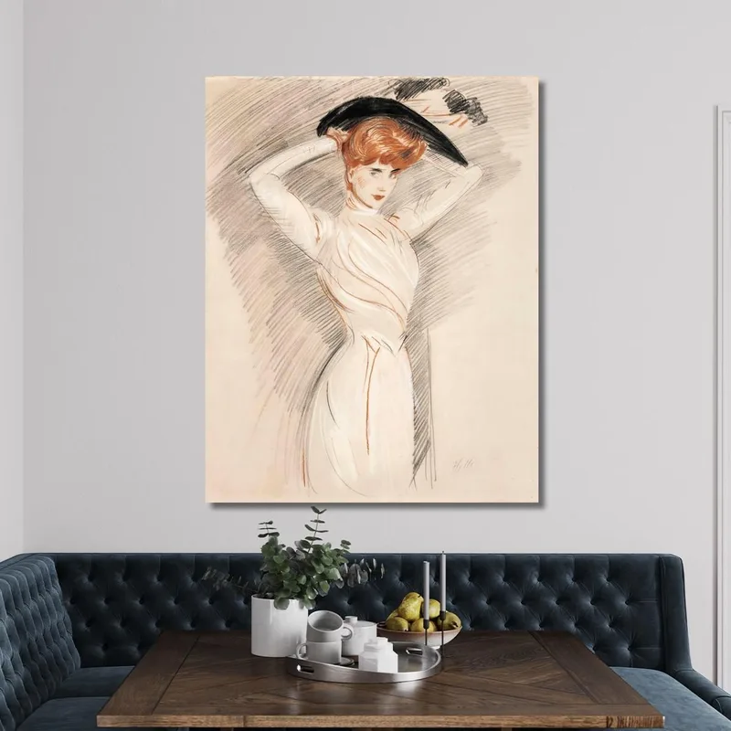 Eine Elegante Dame Mit Hut Paul César Helleu