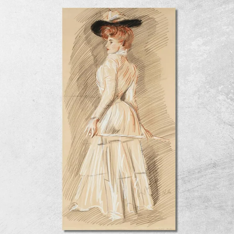 Eleganter Gehstock Paul César Helleu drucken auf leinwand