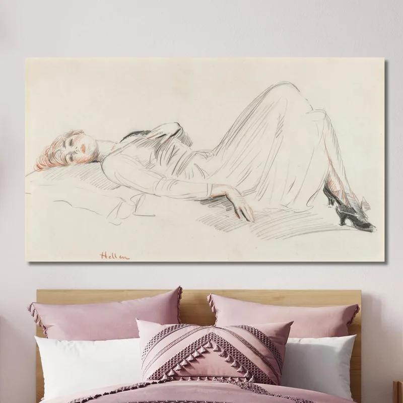 Mujer Joven Acostada Paul César Helleu