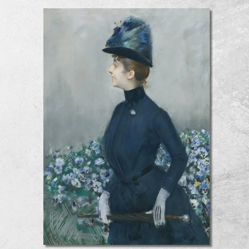 Die Frau Mit Blumenporträt Von Mathilde See Paul César Helleu drucken auf leinwand