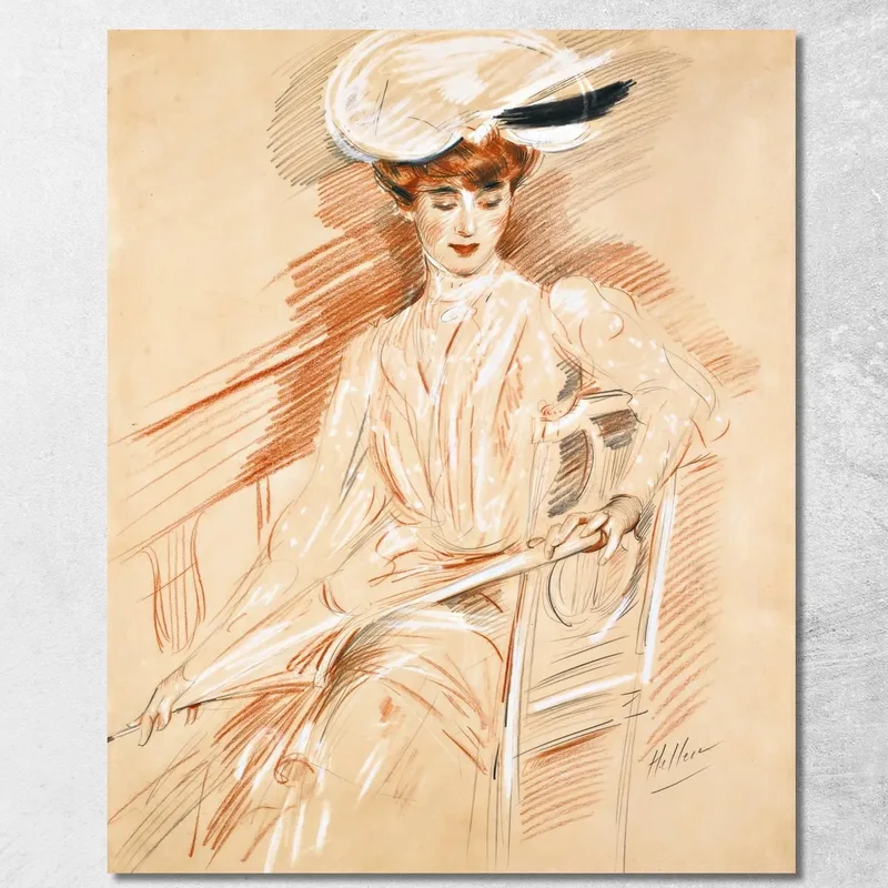 Der Sonnenschirm Paul César Helleu drucken auf leinwand