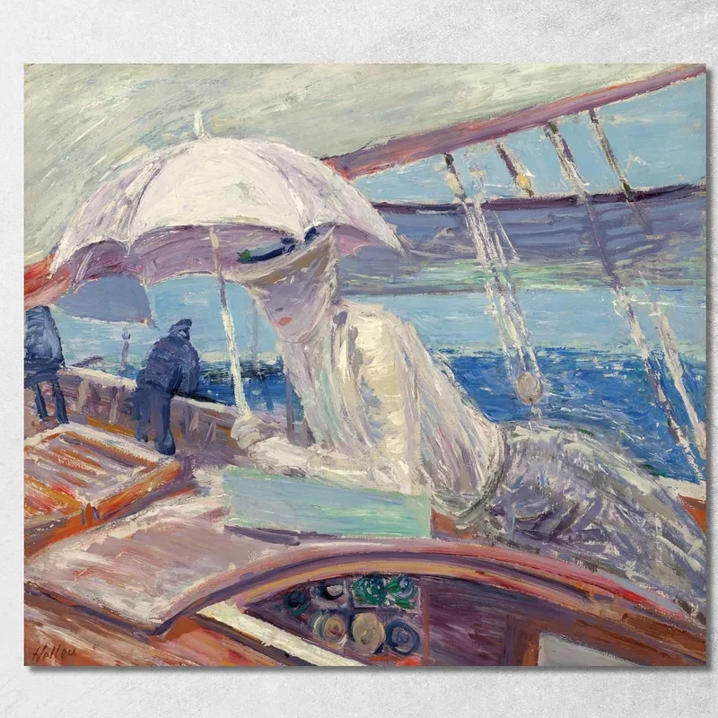 Madame Helleu An Bord Der Yacht Bird‘ Paul César Helleu drucken auf leinwand