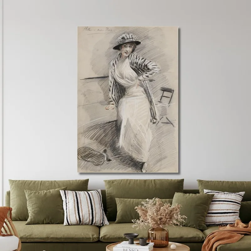 Madame Paris Sentada En Un Banco Paul César Helleu