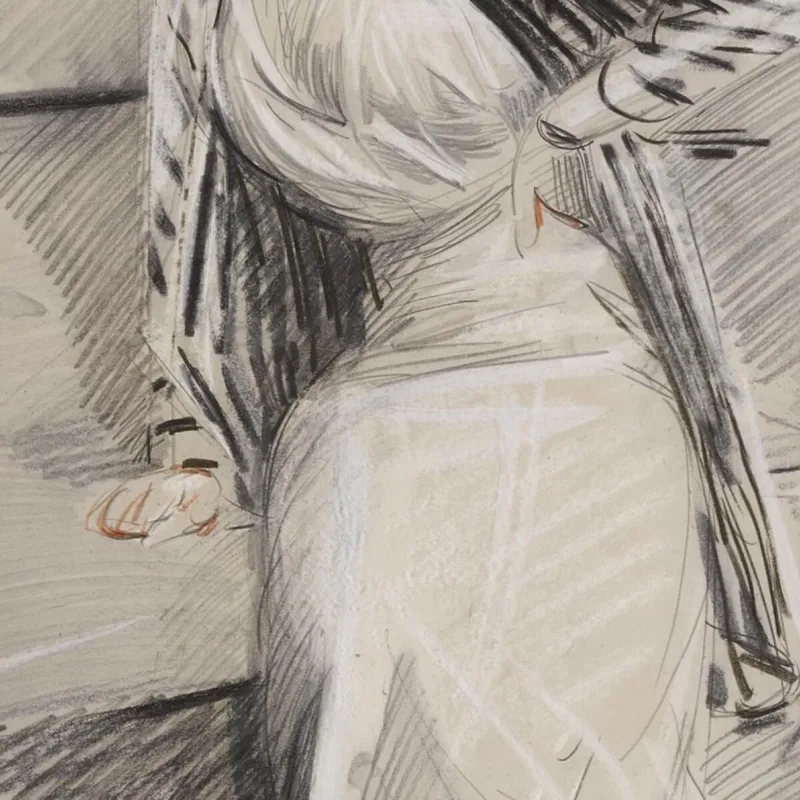 Madame Paris Sentada En Un Banco Paul César Helleu