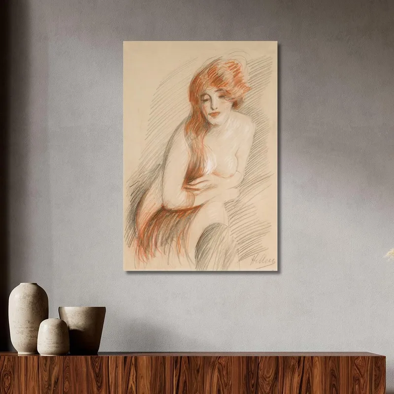 Nackte Frau Mit Langen Haaren Paul César Helleu