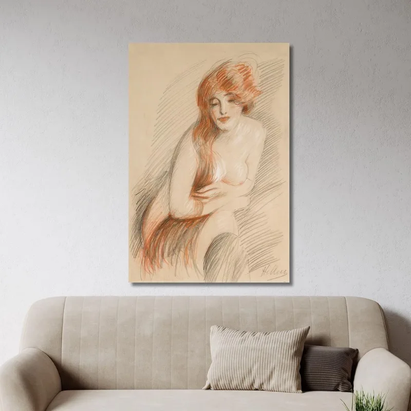 Nackte Frau Mit Langen Haaren Paul César Helleu