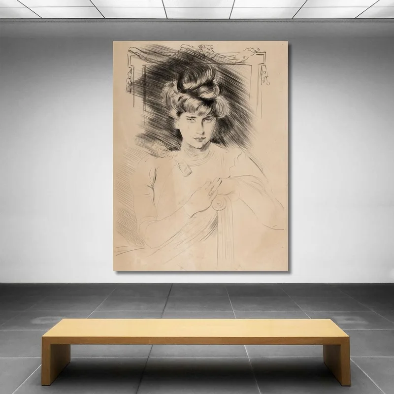 Ritratto Di Donna Seduta Davanti Paul César Helleu