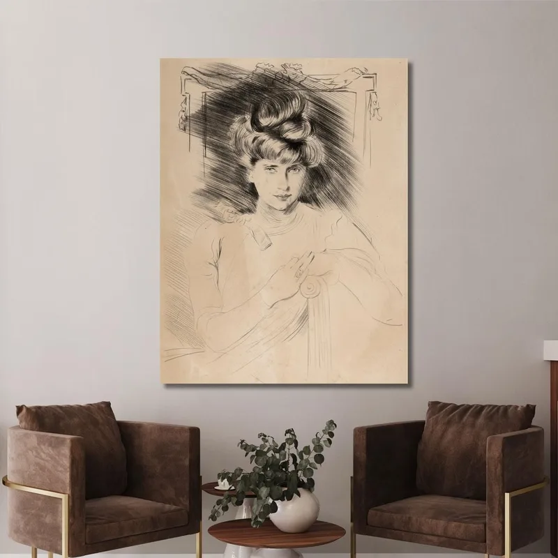 Ritratto Di Donna Seduta Davanti Paul César Helleu