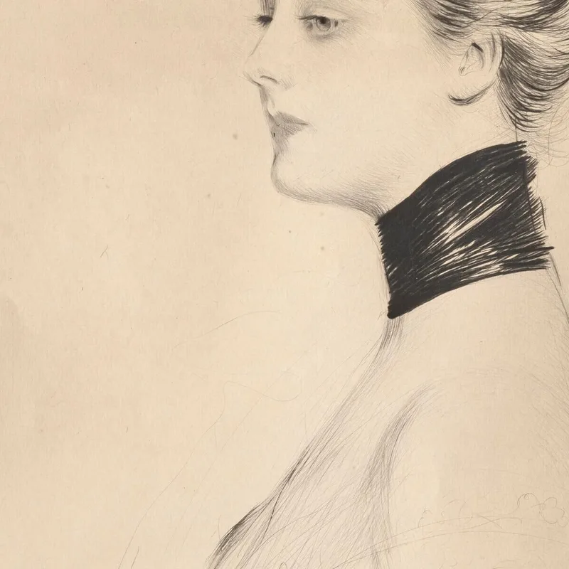 Retrato De Mujer Con Gargantilla Negra Paul César Helleu