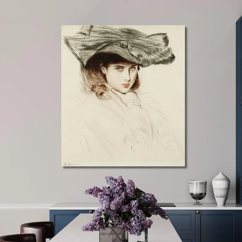 Retrato De Una Joven Dama Con Sombrero Paul César Helleu