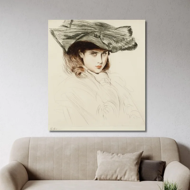 Retrato De Una Joven Dama Con Sombrero Paul César Helleu