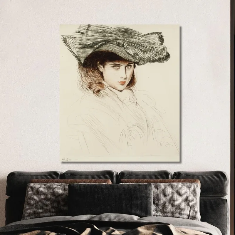Retrato De Una Joven Dama Con Sombrero Paul César Helleu