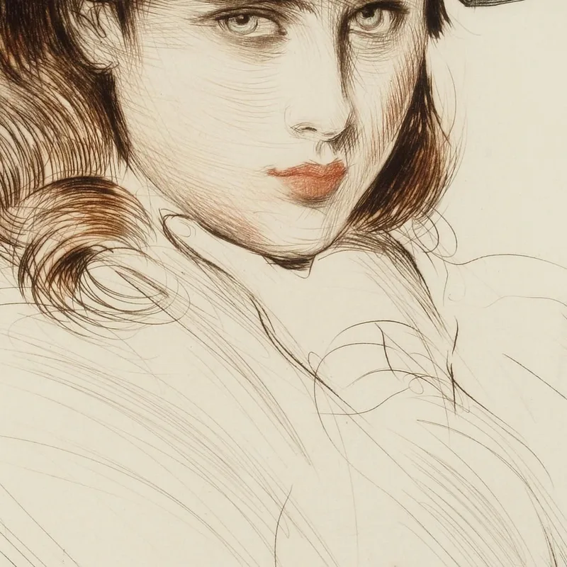 Retrato De Una Joven Dama Con Sombrero Paul César Helleu