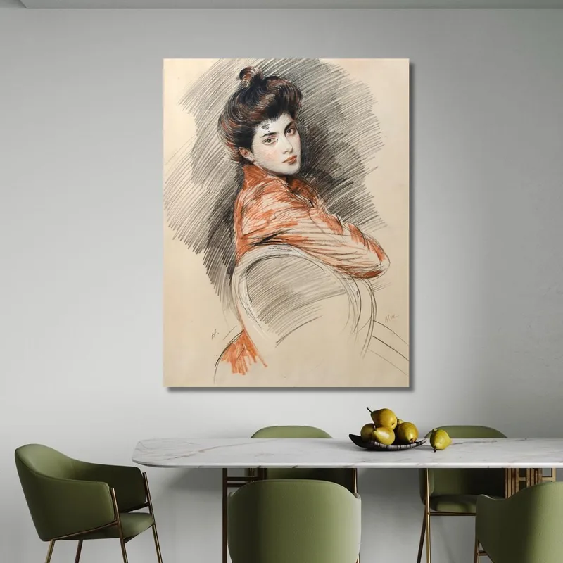 Porträt Von Elisabeth Van Biema Paul César Helleu