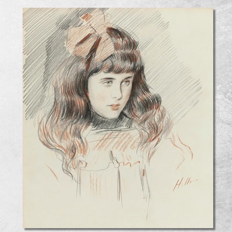 Retrato De Ellen Helleu, La Hija Del Artista Paul César Helleu cuadro en lienzo