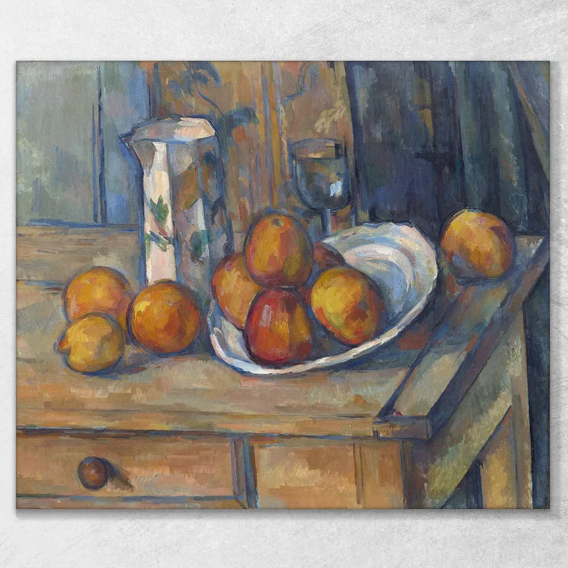 Stillleben Mit Milchkännchen Und Früchten Paul Cézanne